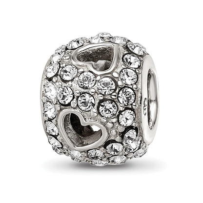 Sterling Silver Reflections Preciosa Crystal Heart Cut-Out Bead