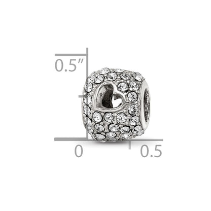 Sterling Silver Reflections Preciosa Crystal Heart Cut-Out Bead