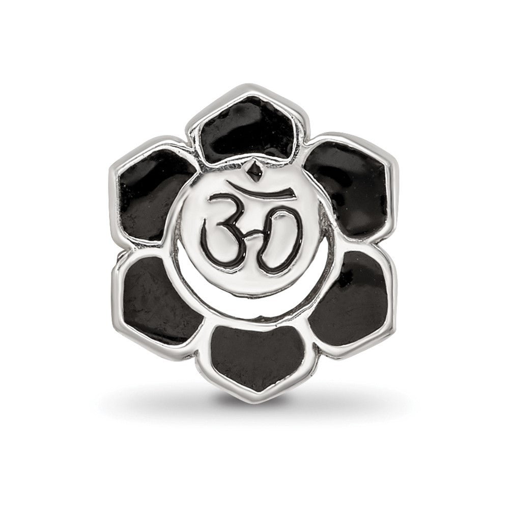 Sterling Silver Reflections Enamel Om Symbol Flower Bead