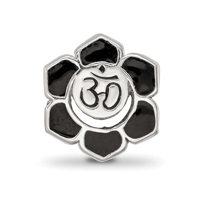 Sterling Silver Reflections Enamel Om Symbol Flower Bead