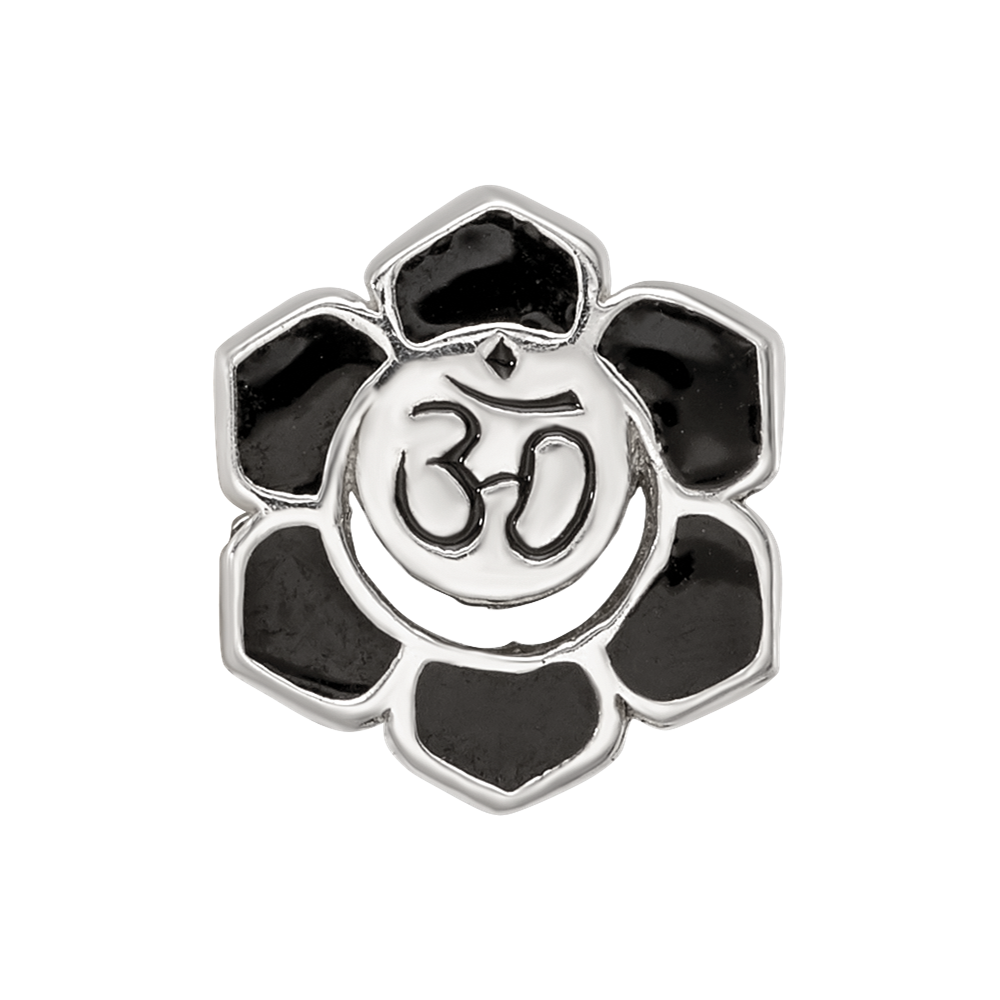 Sterling Silver Reflections Enamel Om Symbol Flower Bead