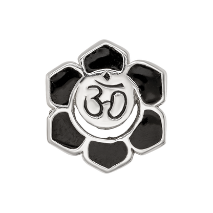 Sterling Silver Reflections Enamel Om Symbol Flower Bead