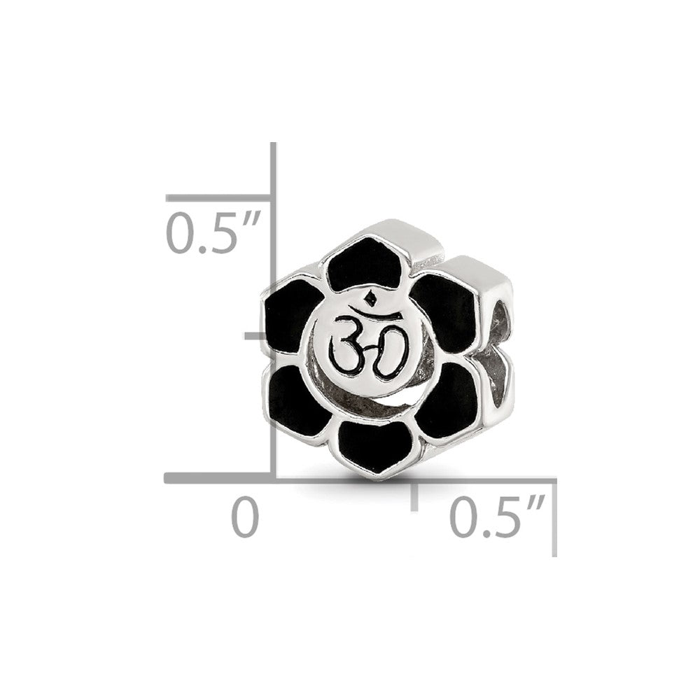 Sterling Silver Reflections Enamel Om Symbol Flower Bead