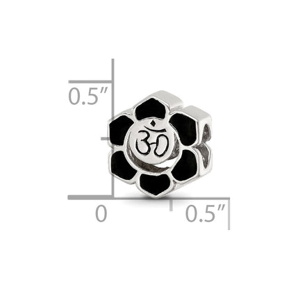 Sterling Silver Reflections Enamel Om Symbol Flower Bead