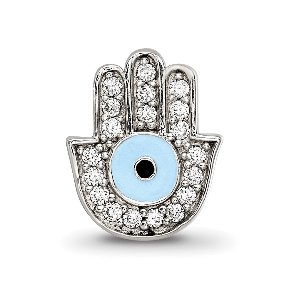 Sterling Silver Reflections Enamel CZ Hamsa/Chamseh Bead
