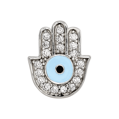 Sterling Silver Reflections Enamel CZ Hamsa/Chamseh Bead
