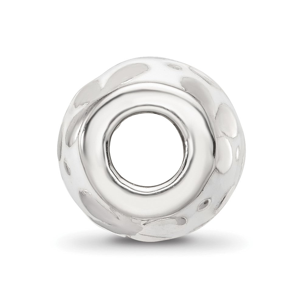 Sterling Silver Reflections White Enamel Floral Bead