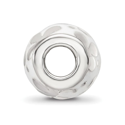 Sterling Silver Reflections White Enamel Floral Bead