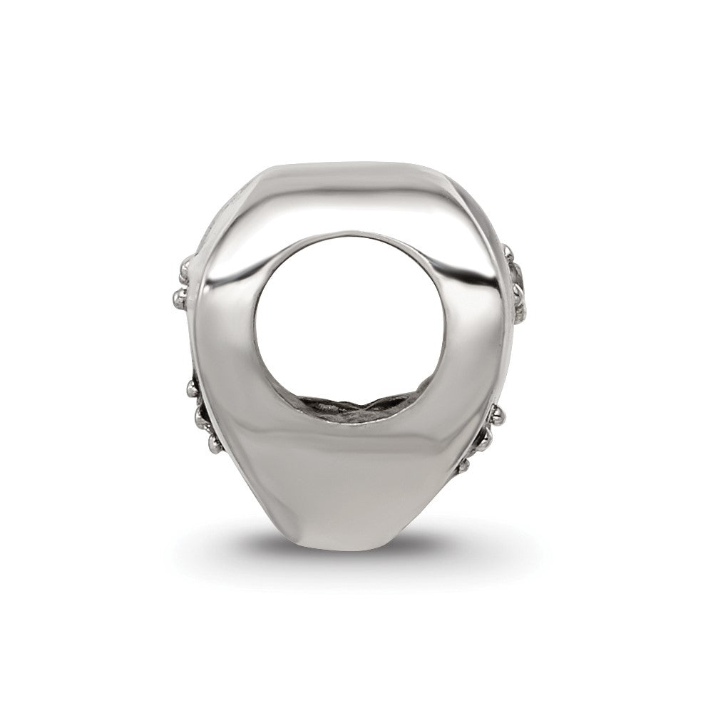 Sterling Silver Reflections Enamel CZ Yin Yang Heart Bead