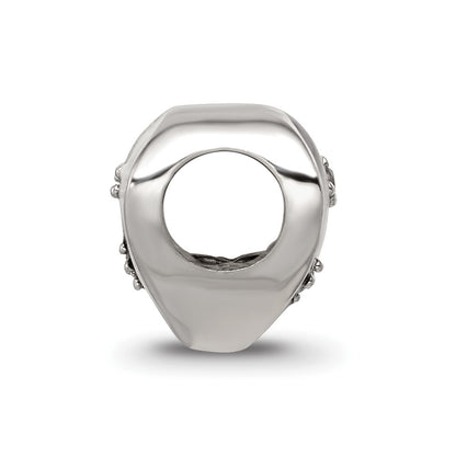Sterling Silver Reflections Enamel CZ Yin Yang Heart Bead