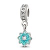 SS Reflections Preciosa Crystal Teal Enamel Dangle Flower Bead