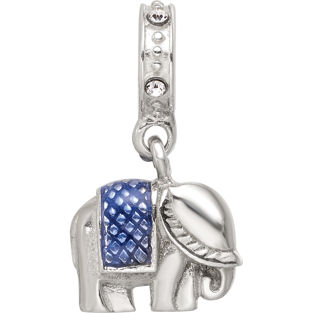 SS Reflections Preciosa Crystal Enamel Elephant Dangle Bead