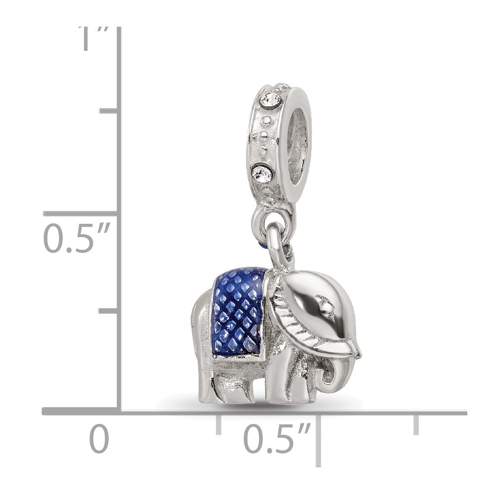 SS Reflections Preciosa Crystal Enamel Elephant Dangle Bead