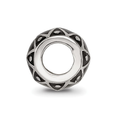Sterling Silver Reflections Black Enamel Bead