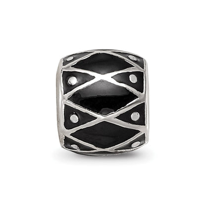 Sterling Silver Reflections Black Enamel Bead