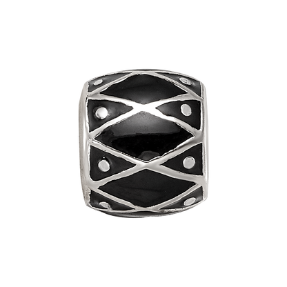Sterling Silver Reflections Black Enamel Bead