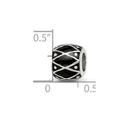 Sterling Silver Reflections Black Enamel Bead