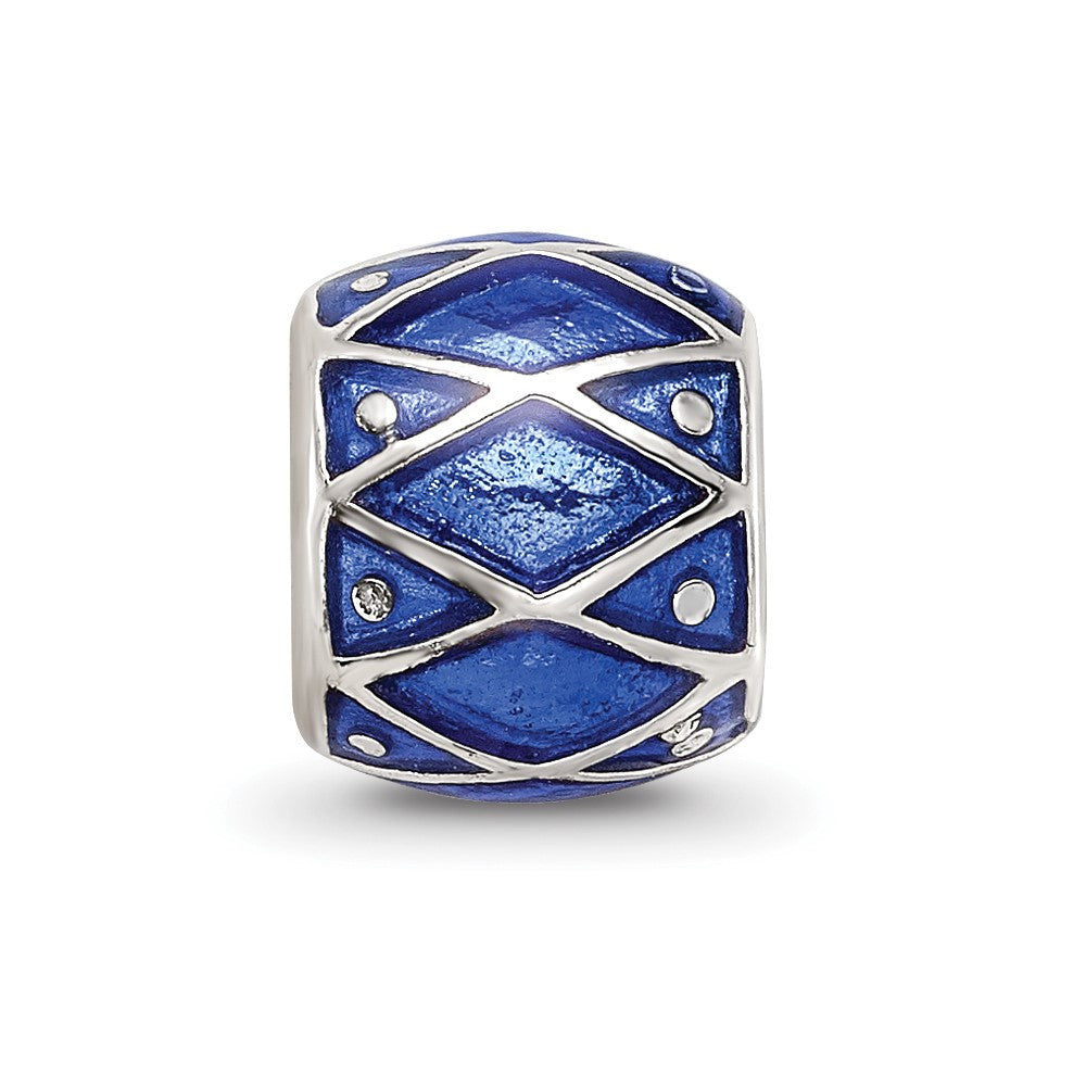 Sterling Silver Reflections Blue Enamel Bead