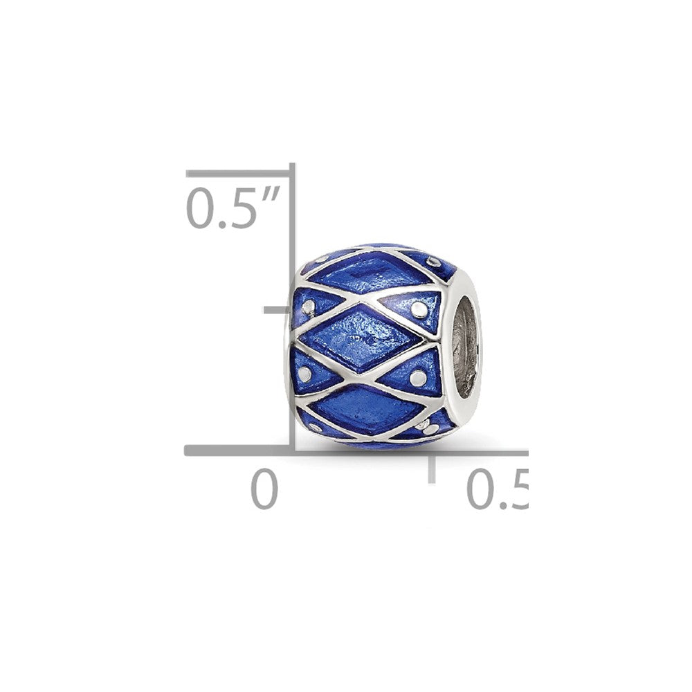 Sterling Silver Reflections Blue Enamel Bead