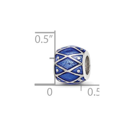 Sterling Silver Reflections Blue Enamel Bead