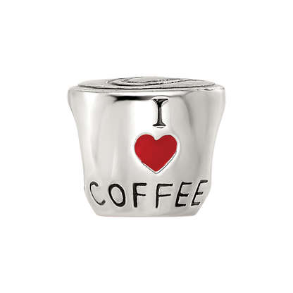 Sterling Silver Reflections Enamel I Heart Coffee Mug Bead