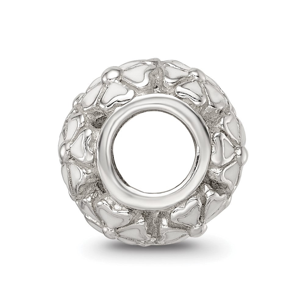 Sterling Silver Reflections White Enamel Floral Bead