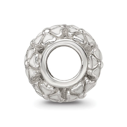 Sterling Silver Reflections White Enamel Floral Bead