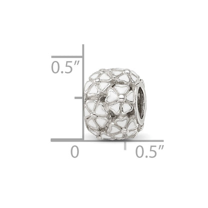 Sterling Silver Reflections White Enamel Floral Bead