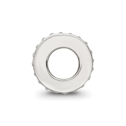 Sterling Silver Reflections White Enamel CZ Swirl Design Bead