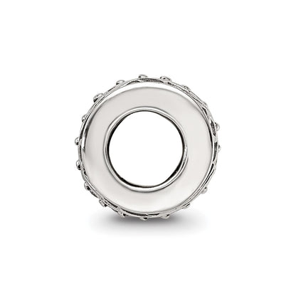 Sterling Silver Reflections CZ Antiqued Swirl Design Bead