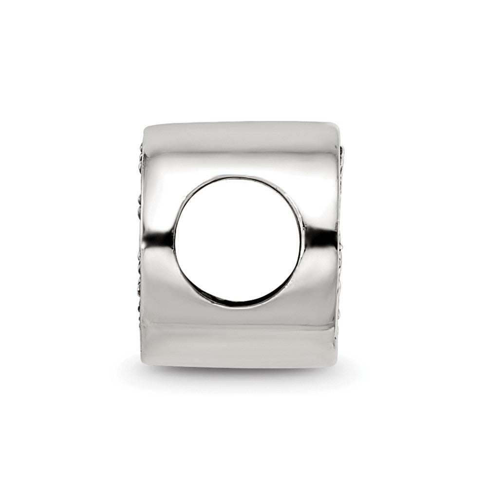 Sterling Silver Reflections Antiqued CZ Om Symbol Bead