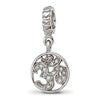 Sterling Silver Reflections CZ Om Symbol Dangle Bead