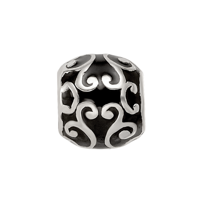 Sterling Silver Reflections Enamel Swirly Hearts Pattern Bead