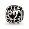 Sterling Silver Reflections Enamel Swirly Hearts Pattern Bead