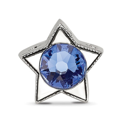 Sterling Silver Reflections Preciosa Crystal Sept. Birthstone Star Bead