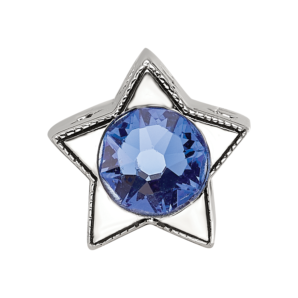 Sterling Silver Reflections Preciosa Crystal Sept. Birthstone Star Bead