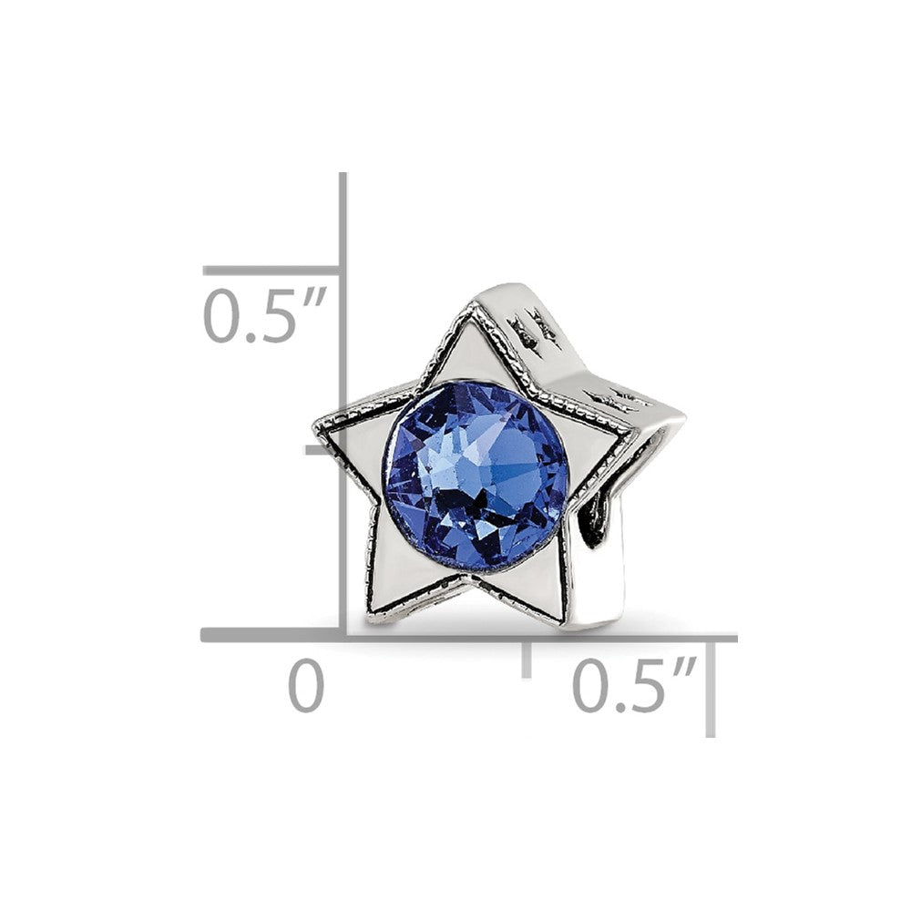 Sterling Silver Reflections Preciosa Crystal Sept. Birthstone Star Bead