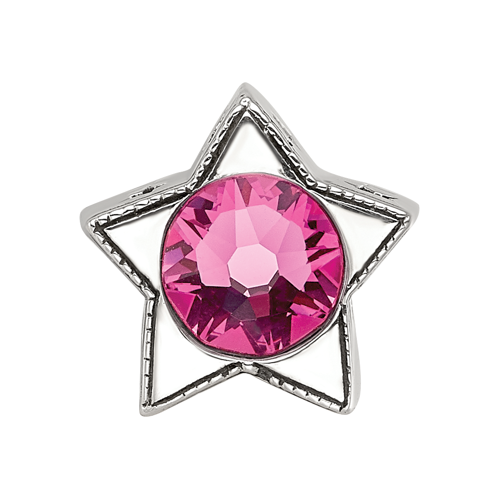 Sterling Silver Reflections Preciosa Crystal Oct. Birthstone Star Bead