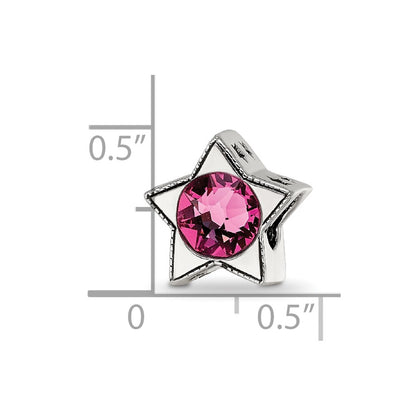 Sterling Silver Reflections Preciosa Crystal Oct. Birthstone Star Bead