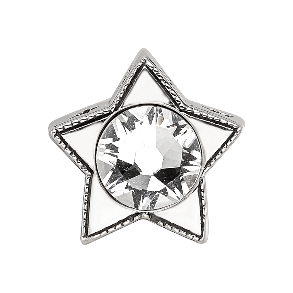 Sterling Silver Reflections Preciosa Crystal April Birthstone Star Bead