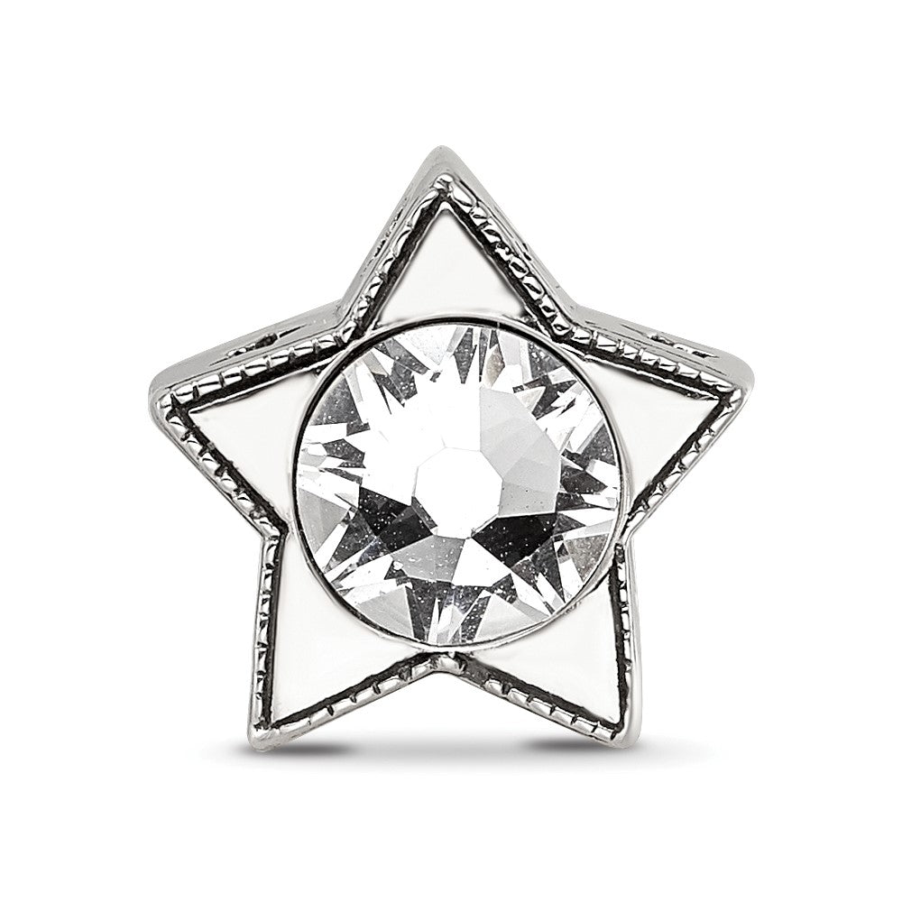 Sterling Silver Reflections Preciosa Crystal April Birthstone Star Bead