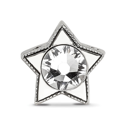 Sterling Silver Reflections Preciosa Crystal April Birthstone Star Bead