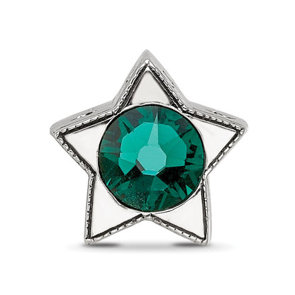 Sterling Silver Reflections Preciosa Crystal May Birthstone Star Bead