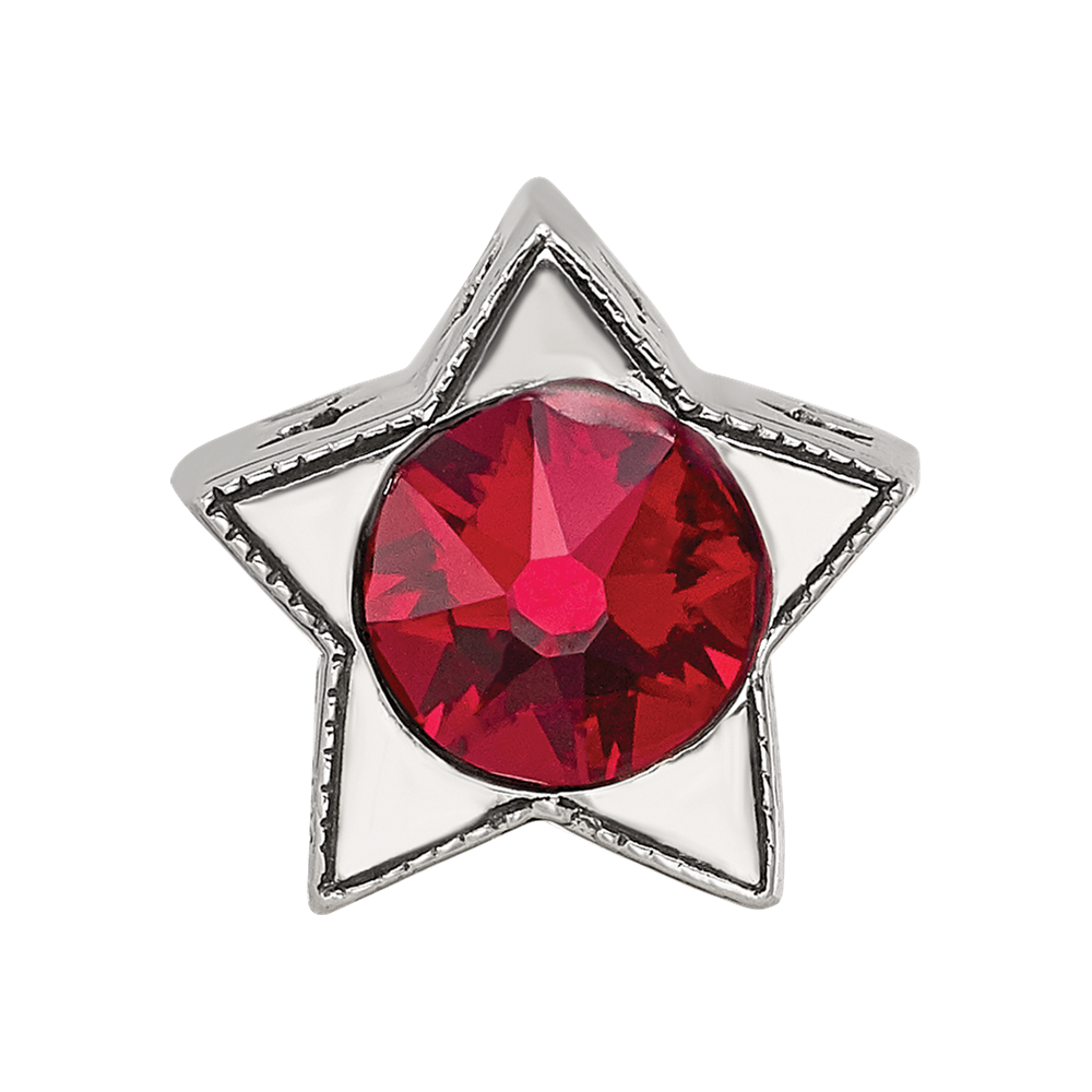 Sterling Silver Reflections Preciosa Crystal Jan. Birthstone Star Bead