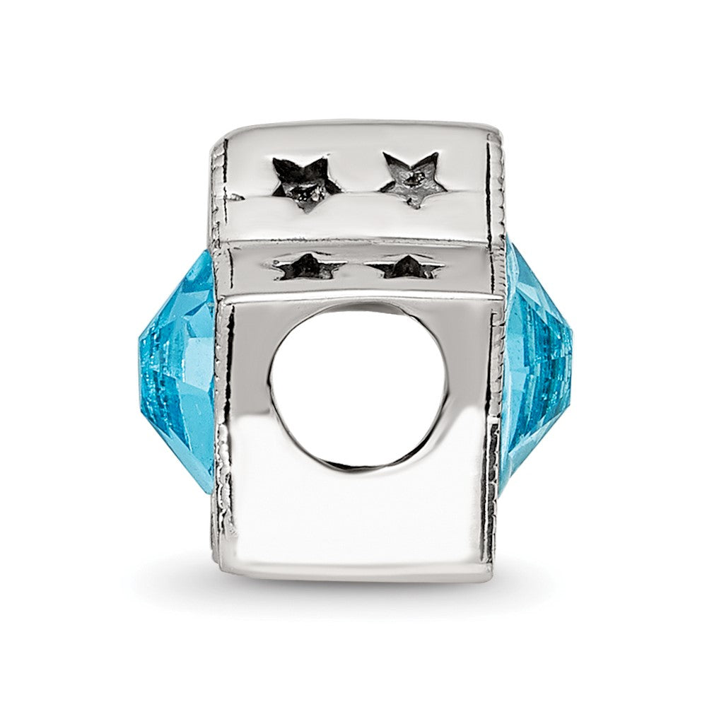 Sterling Silver Reflections Preciosa Crystal March Birthstone Star Bead