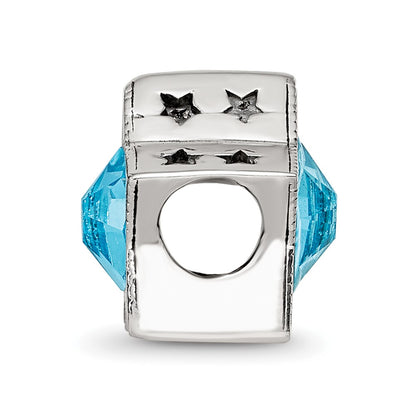 Sterling Silver Reflections Preciosa Crystal March Birthstone Star Bead