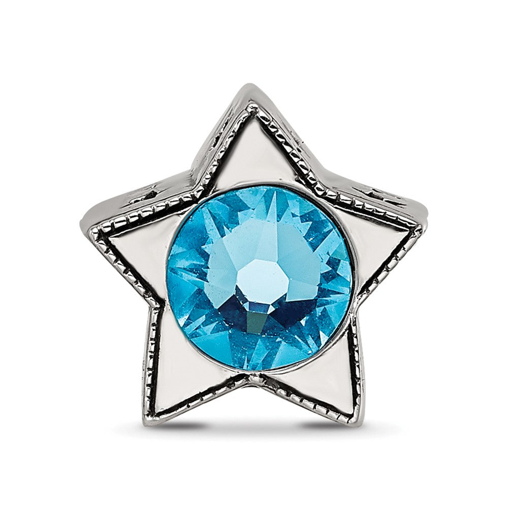 Sterling Silver Reflections Preciosa Crystal March Birthstone Star Bead