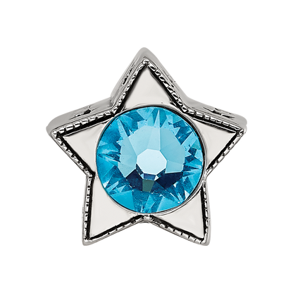 Sterling Silver Reflections Preciosa Crystal March Birthstone Star Bead