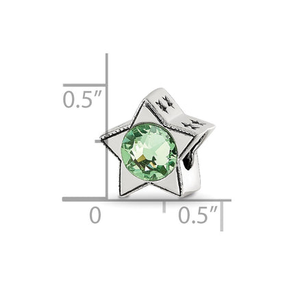 Sterling Silver Reflections Preciosa Crystal August Birthstone Star Bead