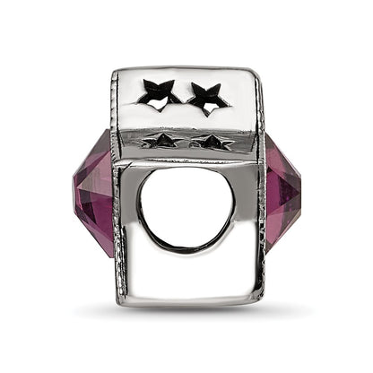 Sterling Silver Reflections Preciosa Crystal Febuary Birthstone Star Bead